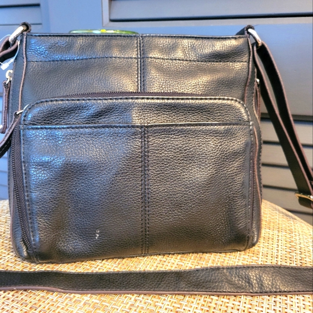 🦚Leather Tignanello Black Crossbody Bag